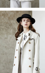 "Mid Length Trench Coat - Cotton" - QH Clothing