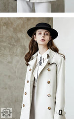 "Mid Length Trench Coat - Cotton" - QH Clothing