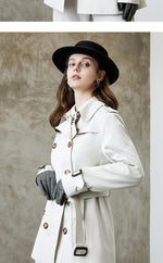 "Mid Length Trench Coat - Cotton" - QH Clothing