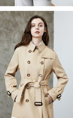 "Mid Length Trench Coat - Cotton" - QH Clothing