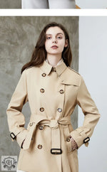 "Mid Length Trench Coat - Cotton" - QH Clothing