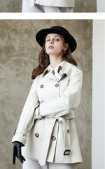 "Mid Length Trench Coat - Cotton" - QH Clothing