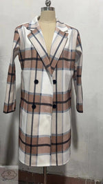 New Mid Length Plaid Printed Coat - Quality Home Clothing| Beauty