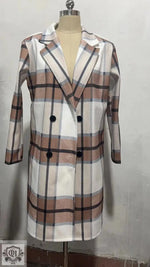 New Mid Length Plaid Printed Coat - Quality Home Clothing| Beauty