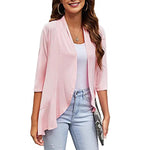 Women Clothing Autumn Solid Color Cardigan  3/4 Sleeve Ruffle Top - Quality Home Clothing| Beauty