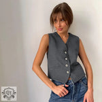 Minimalist Sleeveless Vest Set - Clothing