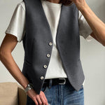 Minimalist Sleeveless Vest Set - Clothing