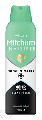 Mitchum Women Invisible 48HR Clear Fresh Antiperspirant & Deodorant Spray 200ml - QH Clothing