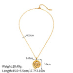 18k gold trendy and fashionable threaded circle design pendant necklace - QH Clothing