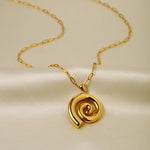 18k gold trendy and fashionable threaded circle design pendant necklace - QH Clothing