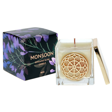 Monsoon Bergamot & Fig Scented Candle 180g - Shower & Body Care