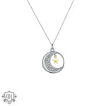 "Daughter's Blessing: Moon Star Diamond Pendant Necklace in Gift Box" -  QH Clothing