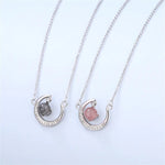 Elegant Lunar Diamond Pendant Necklace in Gift Box -  QH Clothing