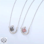 Elegant Lunar Diamond Pendant Necklace in Gift Box -  QH Clothing