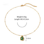 18k Gold Exquisite and Fashionable Irregular Bezel with Moon Inlaid Zircon Design Pendant Necklace - QH Clothing