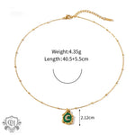 18k Gold Exquisite and Fashionable Irregular Bezel with Moon Inlaid Zircon Design Pendant Necklace - QH Clothing