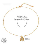 18k Gold Exquisite and Fashionable Irregular Bezel with Moon Inlaid Zircon Design Pendant Necklace - QH Clothing