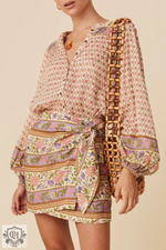 Multicolour Boho Floral Mixed Print Puff Sleeve Shirt in Euro sizes for relaxed style