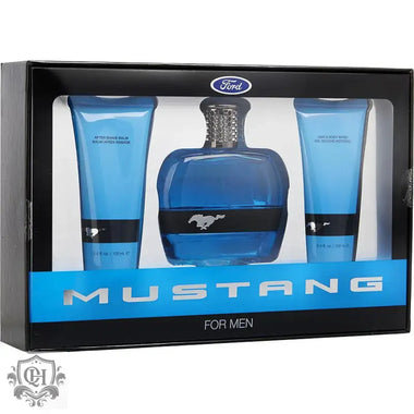 Mustang Blue Gift Set 100ml EDT + 100ml Aftershave Balm + 100ml Hair & Body Wash - Quality Home Clothing| Beauty