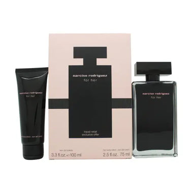 Narciso Rodriguez For Her Gift Set 100ml EDT with 75ml Body Lotion in elegant packaging