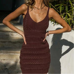 Niche Boho Knitted Cami Dress - QH Clothing