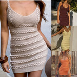 Niche Boho Knitted Cami Dress - QH Clothing