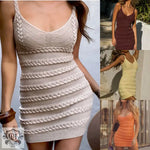 Niche Boho Knitted Cami Dress - QH Clothing