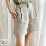 High Waist Linen Shorts Women - QH Clothing