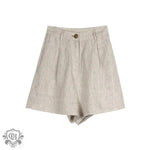 High Waist Linen Shorts Women - QH Clothing