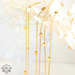 Exquisite and noble 18K gold squares paired with double-layered beach-style anklets - QH Clothing