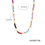 18K gold simple and elegant gemstone and pearl bead design necklace - QH Clothing