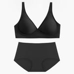 Nude Feel Seamless Bra Set - S / Black - Clothing