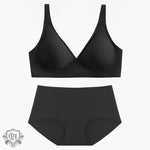 Nude Feel Seamless Bra Set - S / Black - Clothing