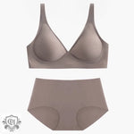 Nude Feel Seamless Bra Set - S / Brown - Clothing