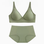 Nude Feel Seamless Bra Set - S / Green - Clothing