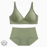 Nude Feel Seamless Bra Set - S / Green - Clothing