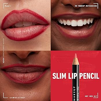 NYX Slim Lip Pencil 1.2g - Hot Red - Cosmetics