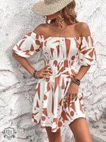 Popular Women Clothing Off Shoulder Printed Dress - Quality Home Clothing| Beauty