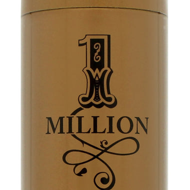 Gold cylindrical Paco Rabanne 1 Million deodorantsprej 150ml container with branding