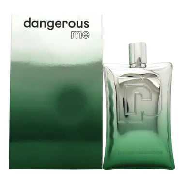 Green gradient Paco Rabanne Dangerous Me Eau de Parfum 62ml Spray bottle and packaging