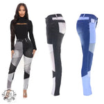 Patchwork Plus Size Shaping Jeans - QH Clothing