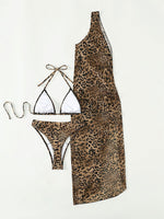 Leopard Print Halter Bikini Set - QH Clothing