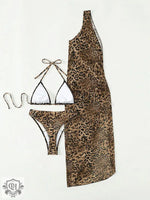 Leopard Print Halter Bikini Set - QH Clothing