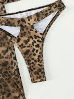 Leopard Print Halter Bikini Set - QH Clothing