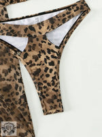 Leopard Print Halter Bikini Set - QH Clothing