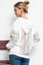 Loose Knitted Hoodie with Printed Design - QH Clothing