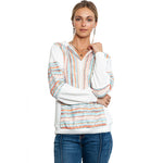 Loose Knitted Hoodie with Printed Design - QH Clothing