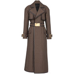 Star Belt Jacquard Trench Coat - QH Clothing