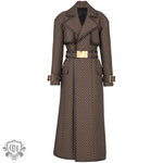 Star Belt Jacquard Trench Coat - QH Clothing