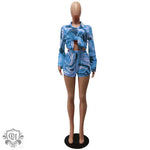 Patterned Swirl Shirt & Shorts Set - Clothing